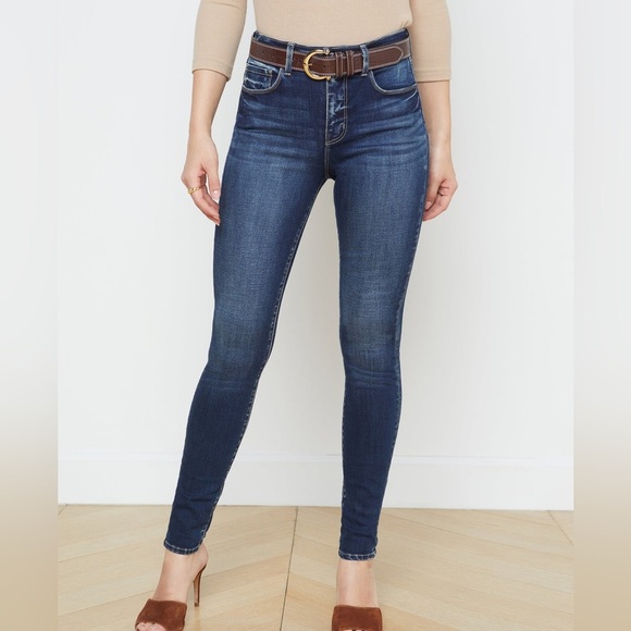 L'AGENCE Denim - L’AGENCE  “Brigitte” Skinny Mid-Rise Jeans Blue Denim Dark Wash Size 27” x 28”